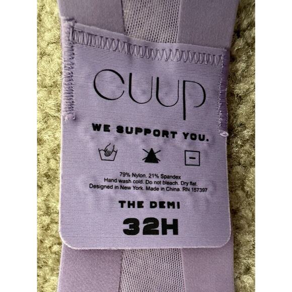 CUUP The Demi Bra Size 32H Lilac Spacer & Mesh Underwire New NWOT - Picture 2 of 6